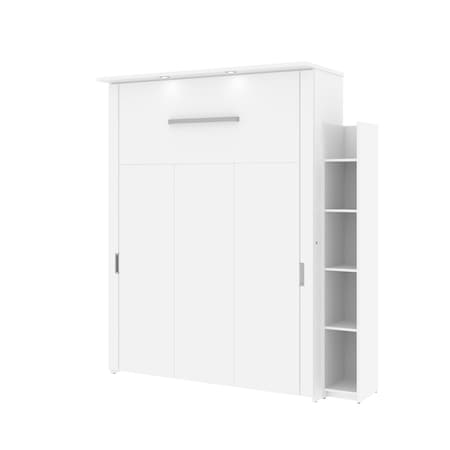 Bestar Bestar Lumina Queen Murphy Bed with Shelving Unit (76W) in white 85884-17
